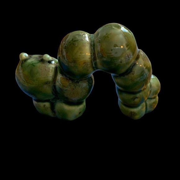 Green Vintage Ceramic Caterpillar Wiggly Worm - Picture 4 of 6